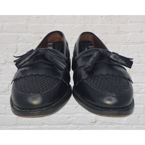 Allen Edmonds Cody Kiltie Tassel Woven Loafer Mens 10D Slip On Shoes Black Dress - Picture 4 of 13